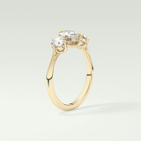 2.0 CT Cushion Cut Three Stone CVD Engagement Ring