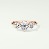 2.0 CT Cushion Cut Three Stone CVD Engagement Ring