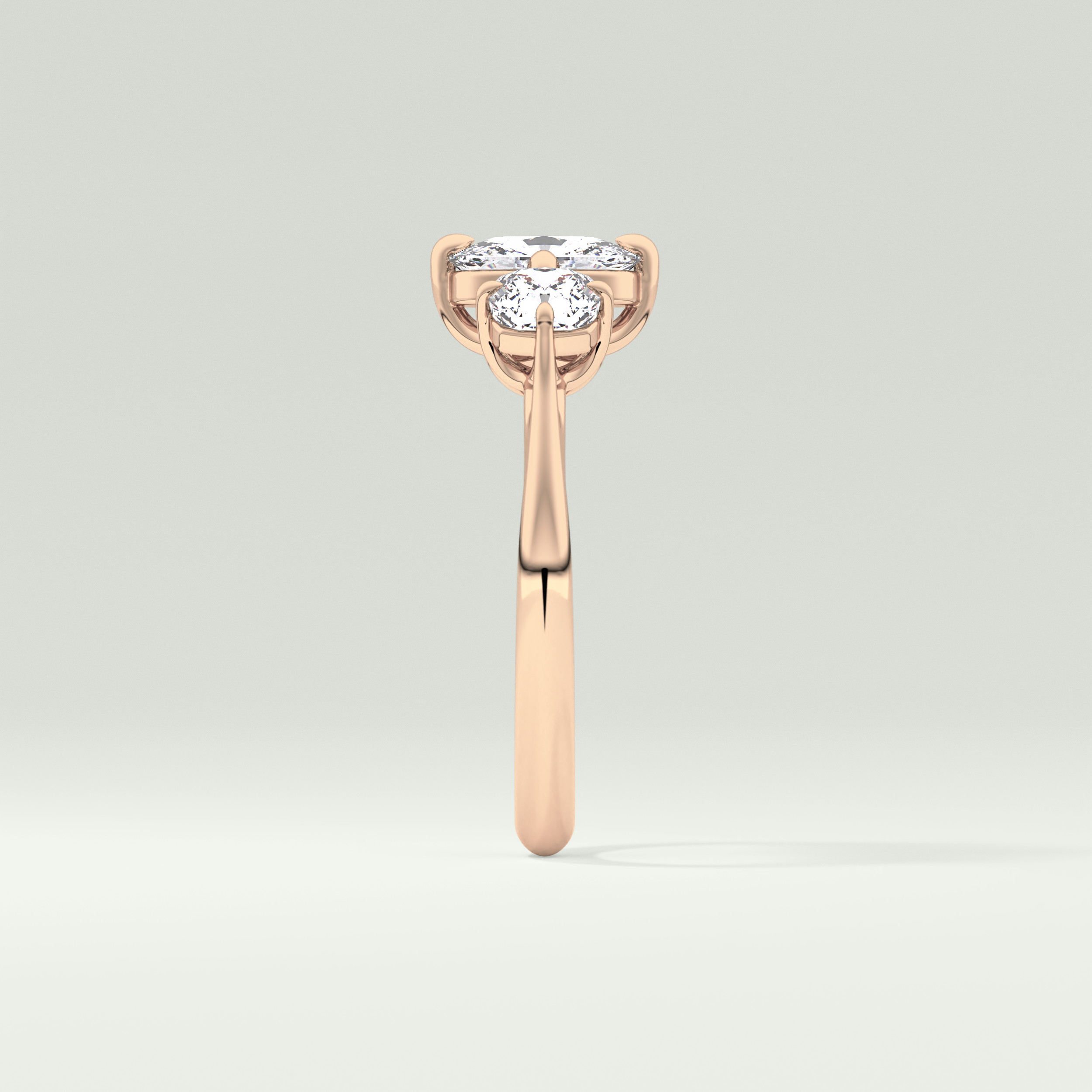 2.0 CT Cushion Cut Three Stone CVD Engagement Ring