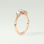 2.0 CT Cushion Cut Three Stone CVD Engagement Ring