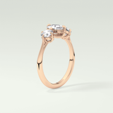 2.0 CT Cushion Cut Three Stone CVD Engagement Ring