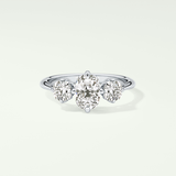2.0 CT Cushion Cut Three Stone CVD Engagement Ring