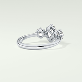 2.0 CT Cushion Cut Three Stone CVD Engagement Ring