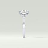 2.0 CT Cushion Cut Three Stone CVD Engagement Ring