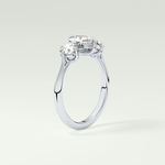 2.0 CT Cushion Cut Three Stone CVD Engagement Ring