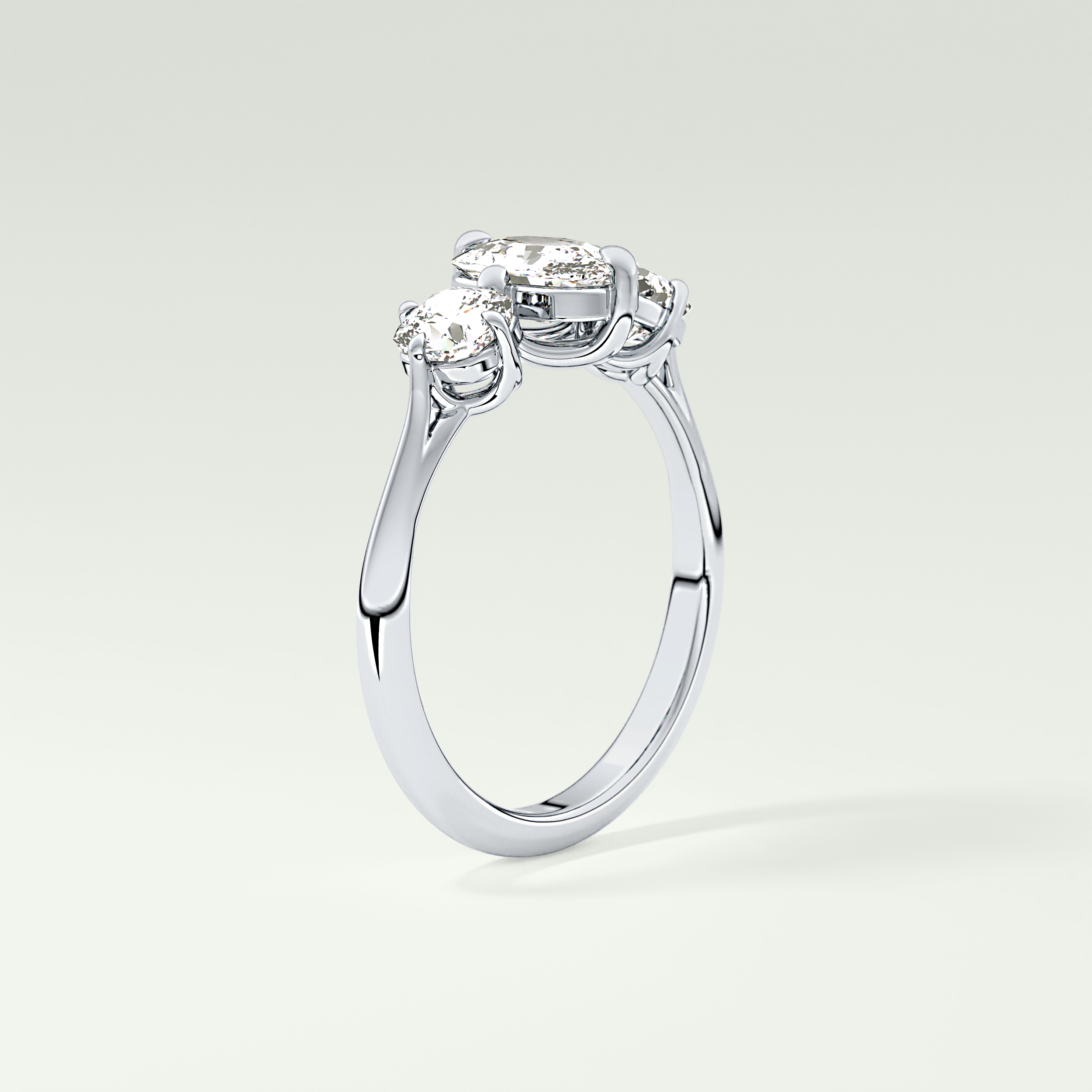 2.0 CT Cushion Cut Three Stone CVD Engagement Ring