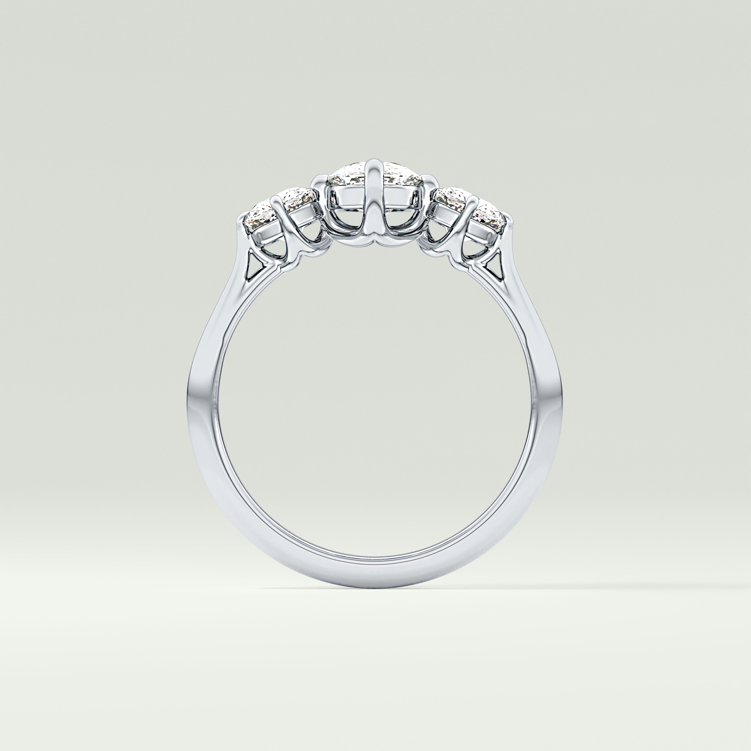 2.0 CT Cushion Cut Three Stone CVD Engagement Ring