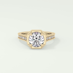 2.0 CT Round Cut Cathedral Pave Lab Grown Diamond Engagement Ring