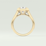 2.0 CT Round Cut Cathedral Pave Lab Grown Diamond Engagement Ring