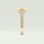 2.0 CT Round Cut Cathedral Pave Lab Grown Diamond Engagement Ring