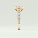 2.0 CT Round Cut Cathedral Pave Lab Grown Diamond Engagement Ring
