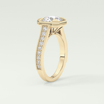 2.0 CT Round Cut Cathedral Pave Lab Grown Diamond Engagement Ring