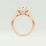 2.0 CT Round Cut Cathedral Pave Lab Grown Diamond Engagement Ring