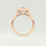 2.0 CT Round Cut Cathedral Pave Lab Grown Diamond Engagement Ring