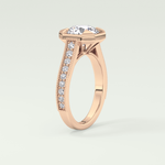 2.0 CT Round Cut Cathedral Pave Lab Grown Diamond Engagement Ring