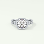 2.0 CT Round Cut Cathedral Pave Lab Grown Diamond Engagement Ring