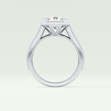 2.0 CT Round Cut Cathedral Pave Lab Grown Diamond Engagement Ring