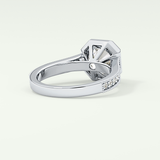 2.0 CT Round Cut Cathedral Pave Lab Grown Diamond Engagement Ring