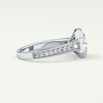2.0 CT Round Cut Cathedral Pave Lab Grown Diamond Engagement Ring