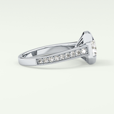 2.0 CT Round Cut Cathedral Pave Lab Grown Diamond Engagement Ring