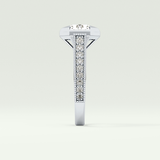 2.0 CT Round Cut Cathedral Pave Lab Grown Diamond Engagement Ring