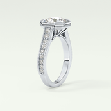 2.0 CT Round Cut Cathedral Pave Lab Grown Diamond Engagement Ring