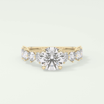 2.0 CT Round Cut Pave Lab Grown Diamond Engagement Ring