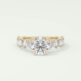 2.0 CT Round Cut Pave Lab Grown Diamond Engagement Ring