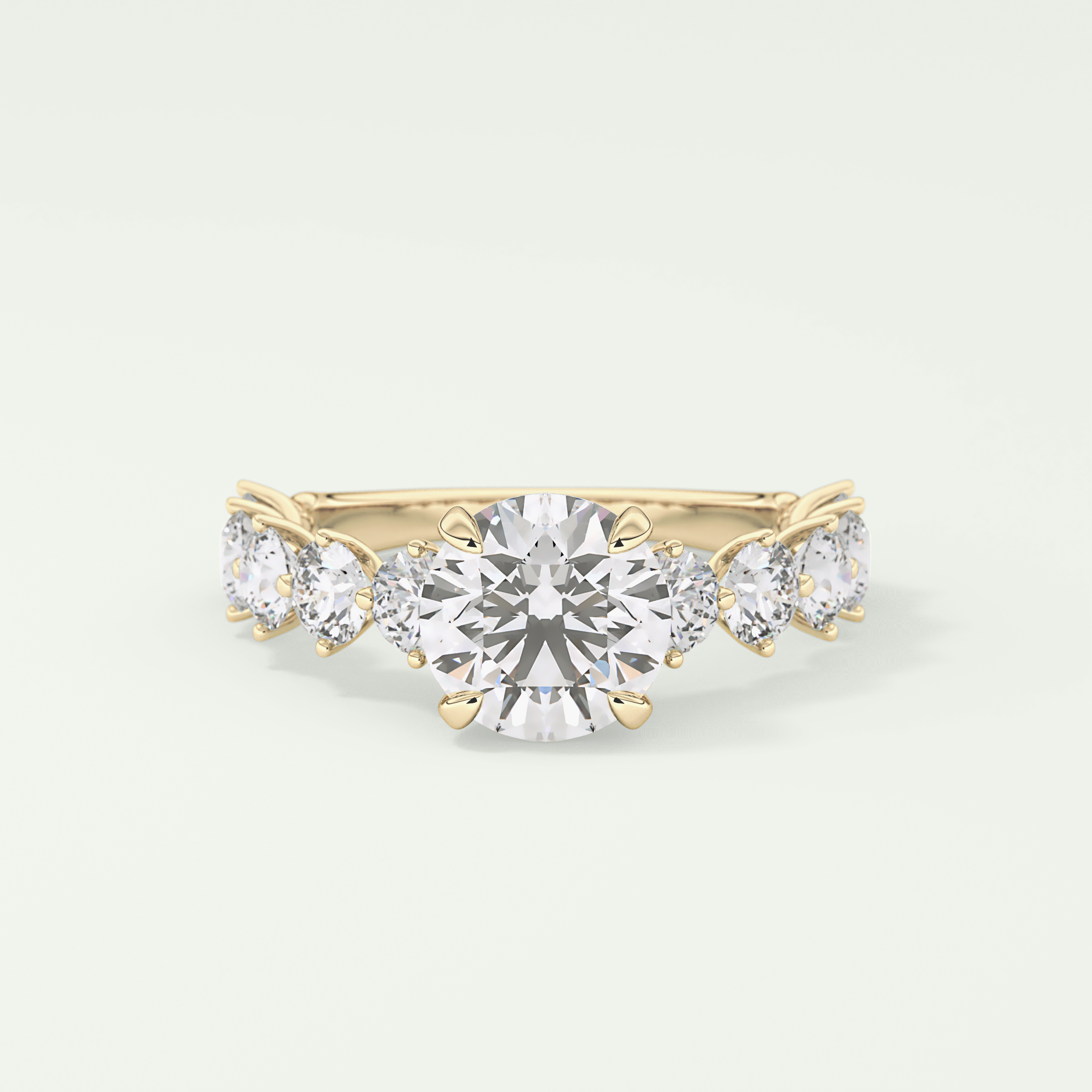 2.0 CT Round Cut Pave Lab Grown Diamond Engagement Ring
