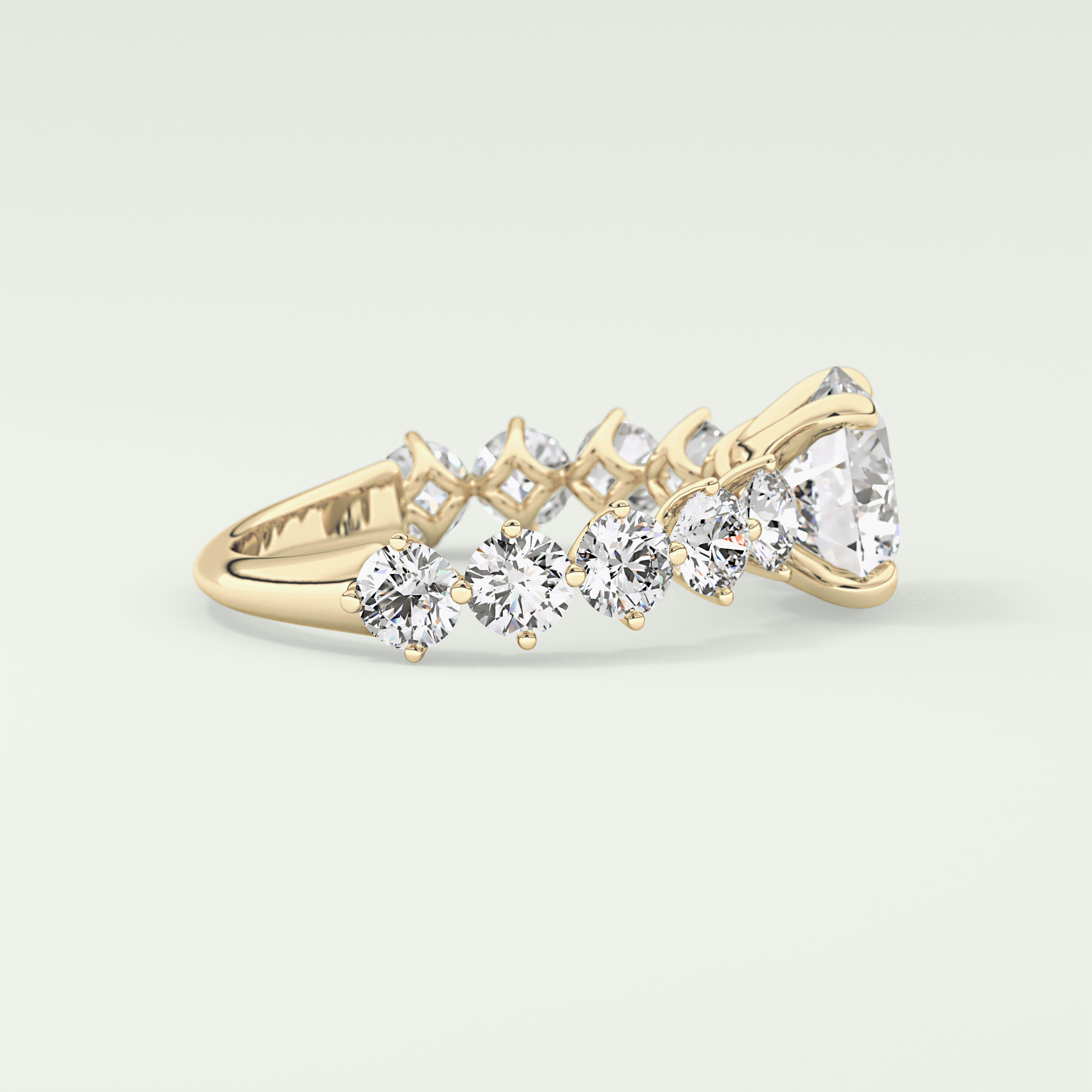 2.0 CT Round Cut Pave Lab Grown Diamond Engagement Ring