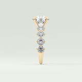2.0 CT Round Cut Pave Lab Grown Diamond Engagement Ring