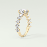 2.0 CT Round Cut Pave Lab Grown Diamond Engagement Ring