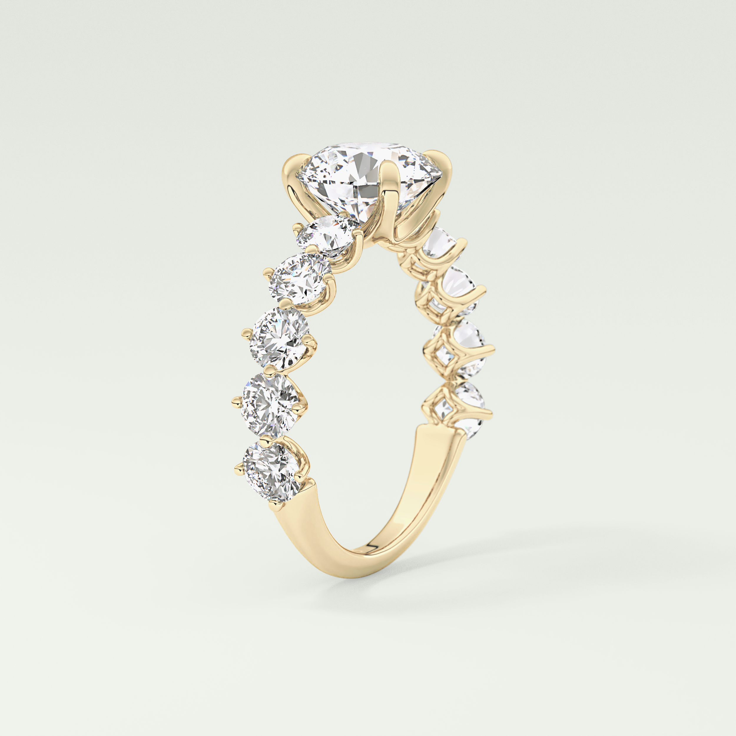 2.0 CT Round Cut Pave Lab Grown Diamond Engagement Ring