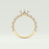 2.0 CT Round Cut Pave Lab Grown Diamond Engagement Ring
