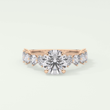 2.0 CT Round Cut Pave Lab Grown Diamond Engagement Ring