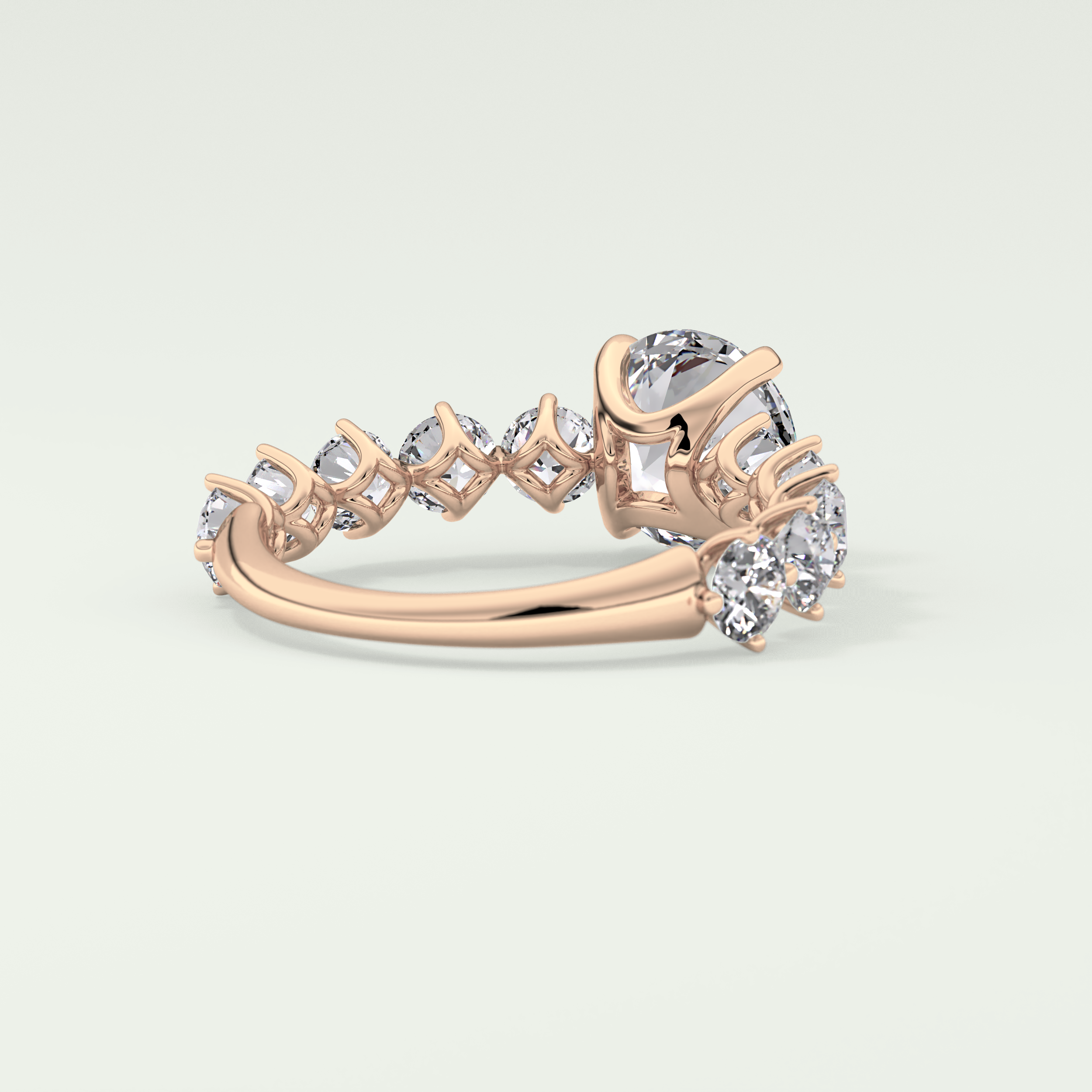 2.0 CT Round Cut Pave Lab Grown Diamond Engagement Ring
