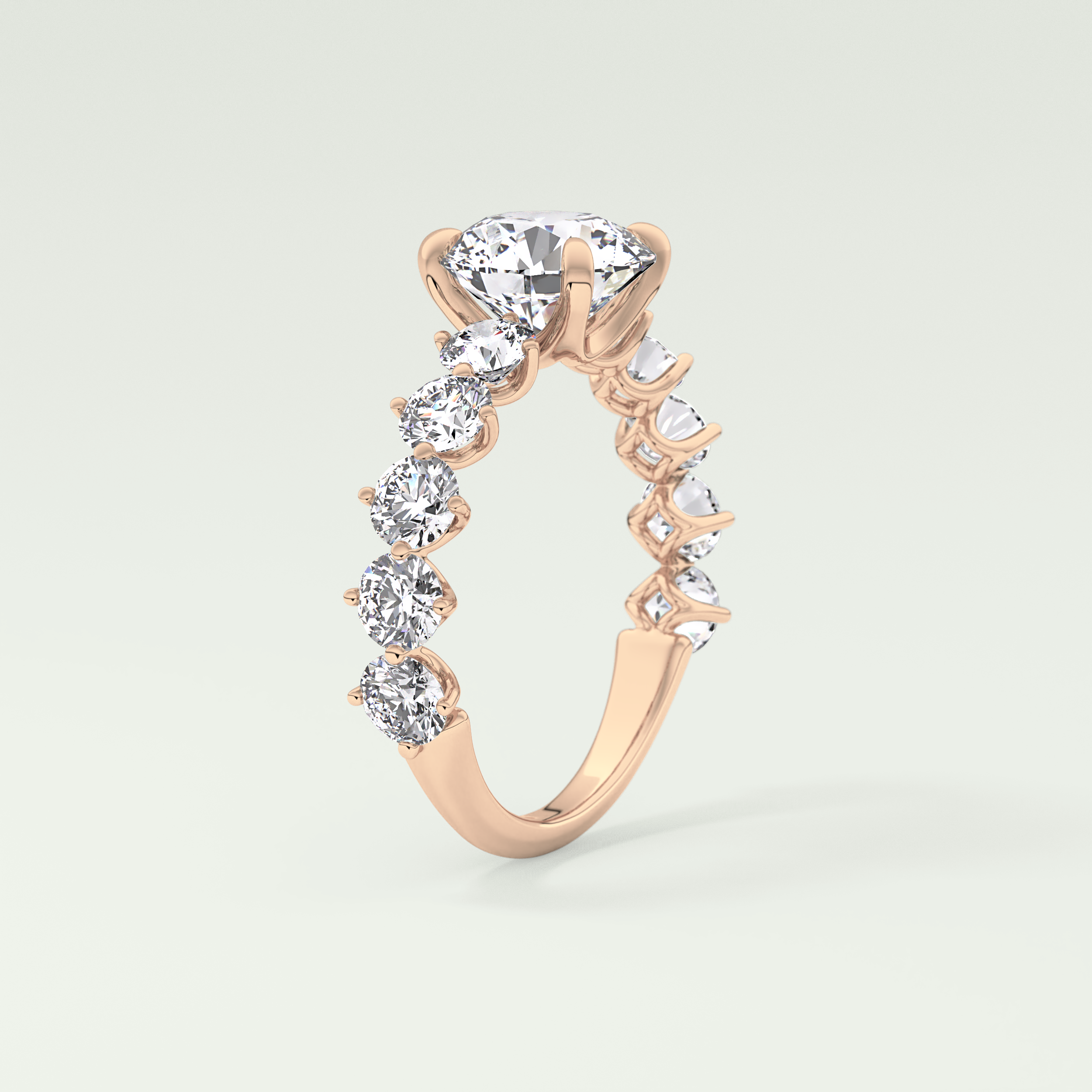 2.0 CT Round Cut Pave Lab Grown Diamond Engagement Ring