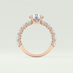 2.0 CT Round Cut Pave Lab Grown Diamond Engagement Ring
