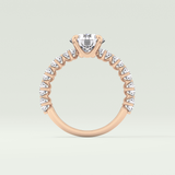 2.0 CT Round Cut Pave Lab Grown Diamond Engagement Ring