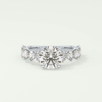 2.0 CT Round Cut Pave Lab Grown Diamond Engagement Ring