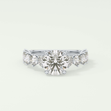 2.0 CT Round Cut Pave Lab Grown Diamond Engagement Ring