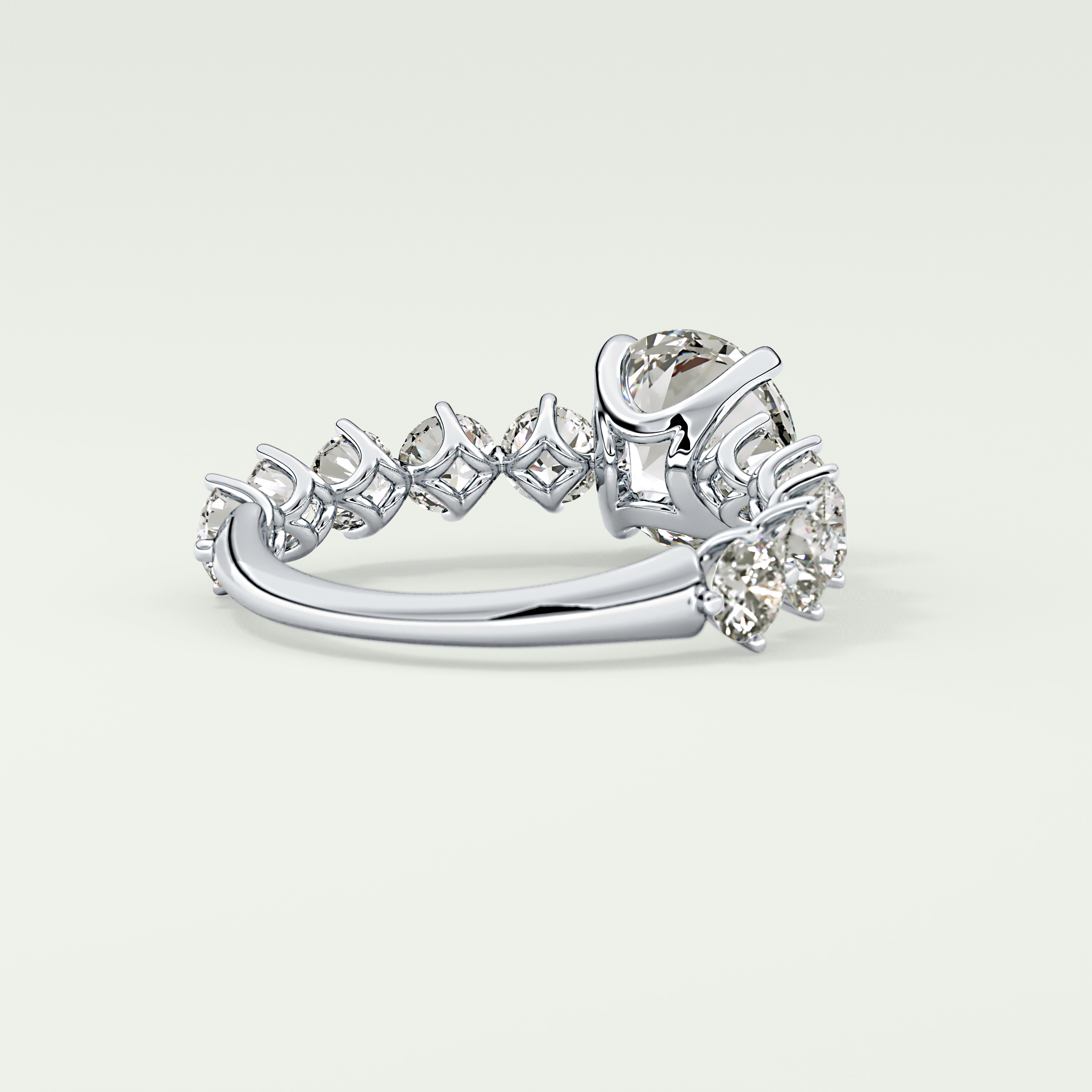 2.0 CT Round Cut Pave Lab Grown Diamond Engagement Ring