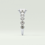 2.0 CT Round Cut Pave Lab Grown Diamond Engagement Ring