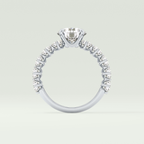 2.0 CT Round Cut Pave Lab Grown Diamond Engagement Ring