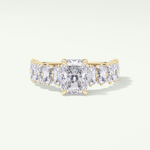 2.0 CT Radiant Cut Pave Moissanite Engagement Ring 1