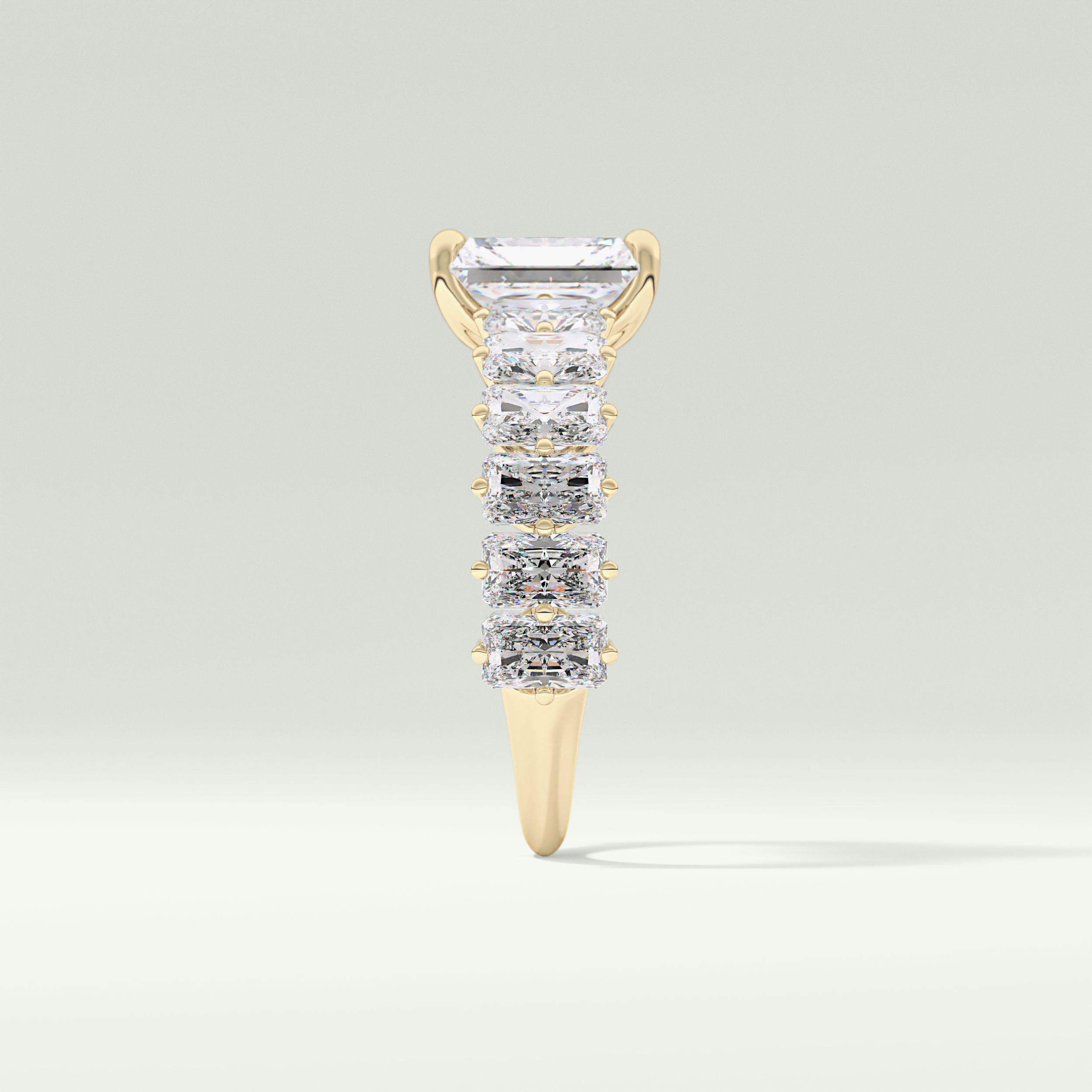 2.0 CT Radiant Cut Pave Moissanite Engagement Ring 4