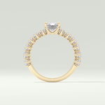 2.0 CT Radiant Cut Pave Moissanite Engagement Ring 6