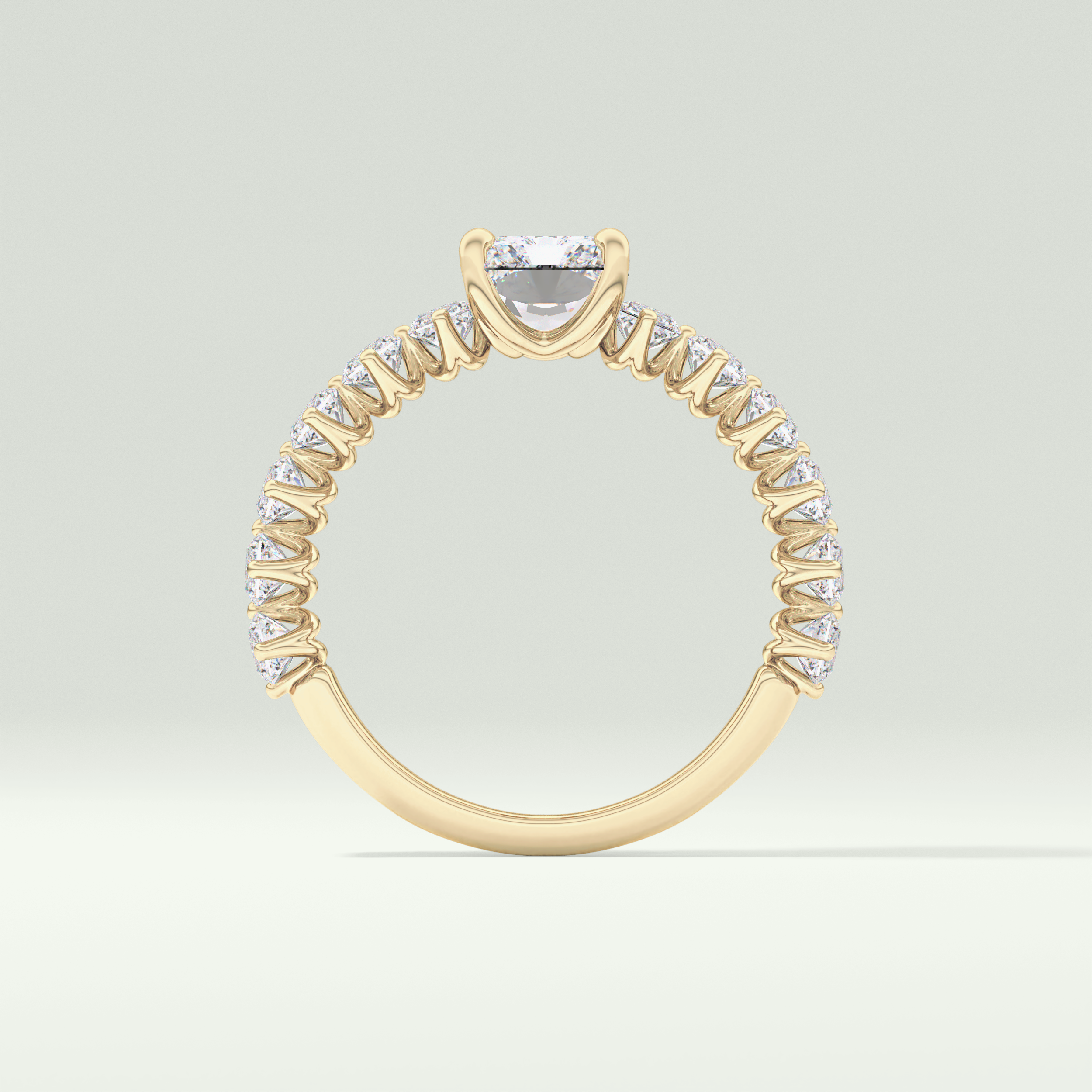 2.0 CT Radiant Cut Pave Moissanite Engagement Ring 6