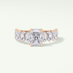2.0 CT Radiant Cut Pave Moissanite Engagement Ring 7