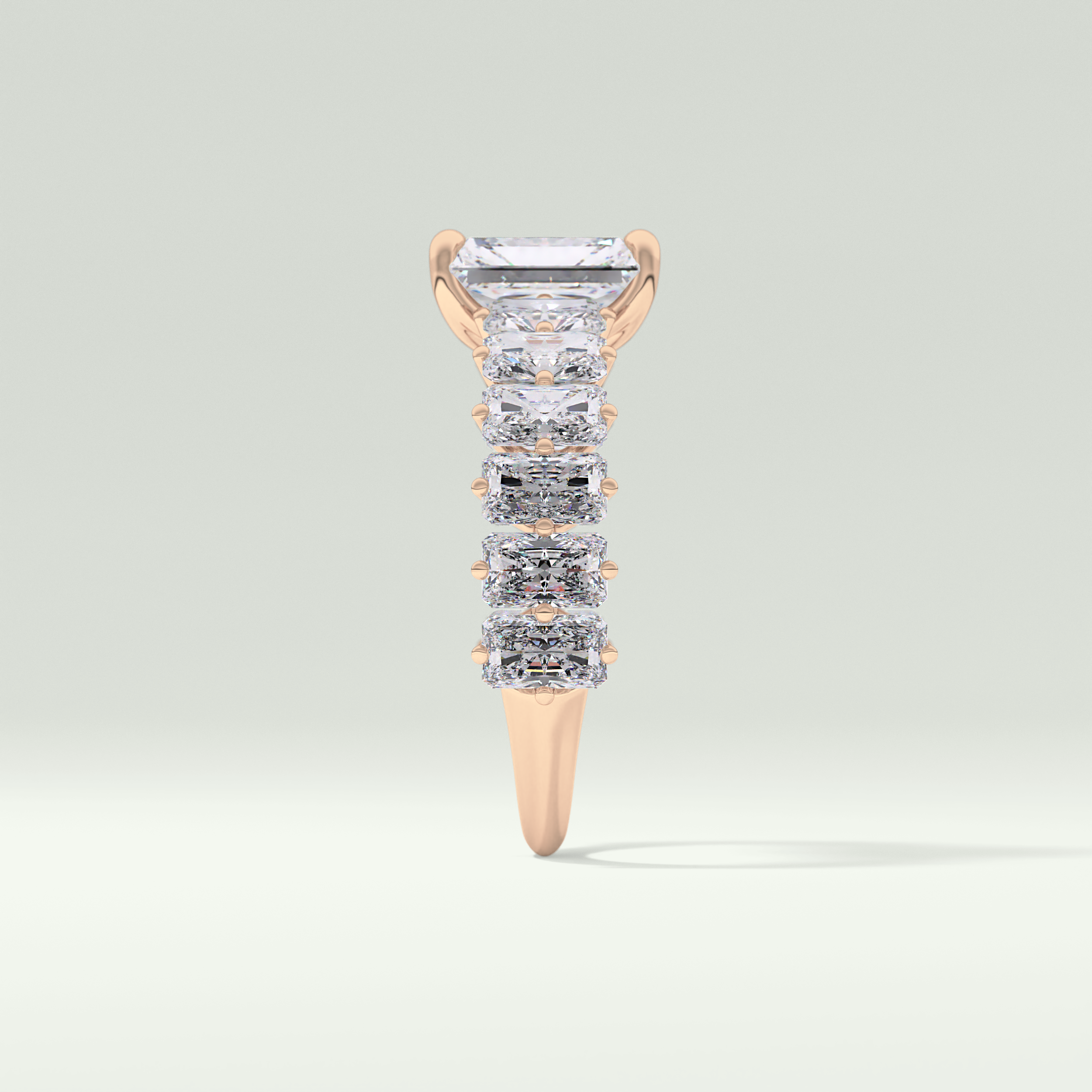 2.0 CT Radiant Cut Pave Moissanite Engagement Ring 10